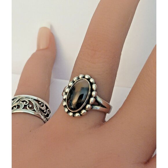 Native American Vintage Bell Trading Post petrified wood ring s6.5 (1592) - Picture 2 of 8